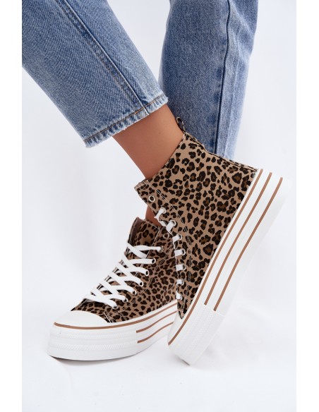 High Women's Platform Sneakers With Leopard Print Wildrose