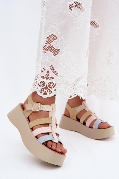 Women's Platform Sandals Imitation Suede Straps Multicolor Glimelle