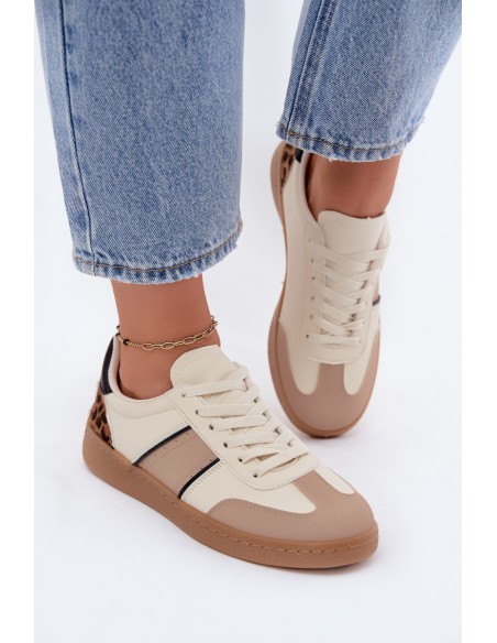 Women's Beige Sneakers Made of Faux Leather Corelle