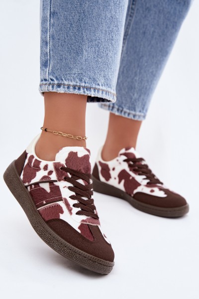 Women's Sneakers with Patches Brown Corelle