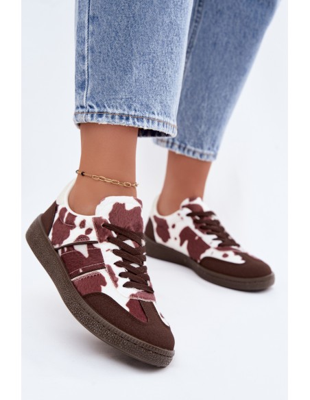 Women's Sneakers with Patches Brown Corelle