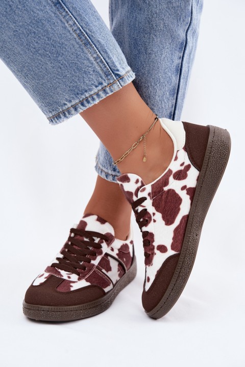 Women's Sneakers with Patches Brown Corelle