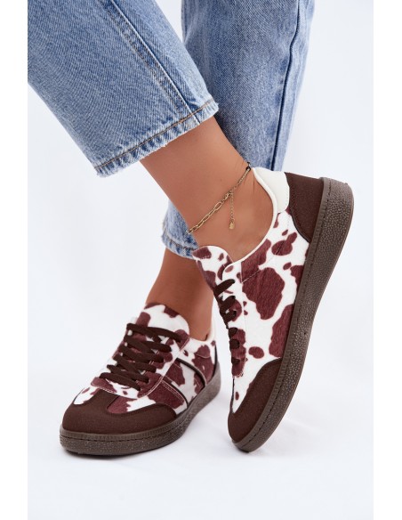 Women's Sneakers with Patches Brown Corelle