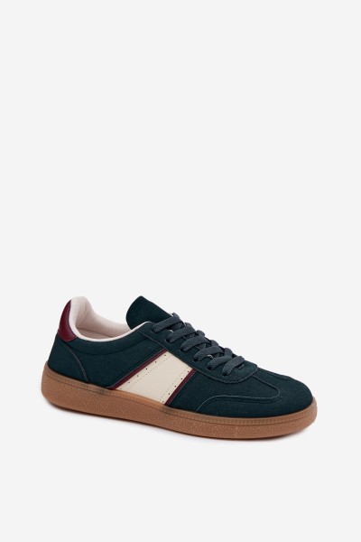 Women's Sneakers Made of Faux Leather Bottle Green Corelle 2