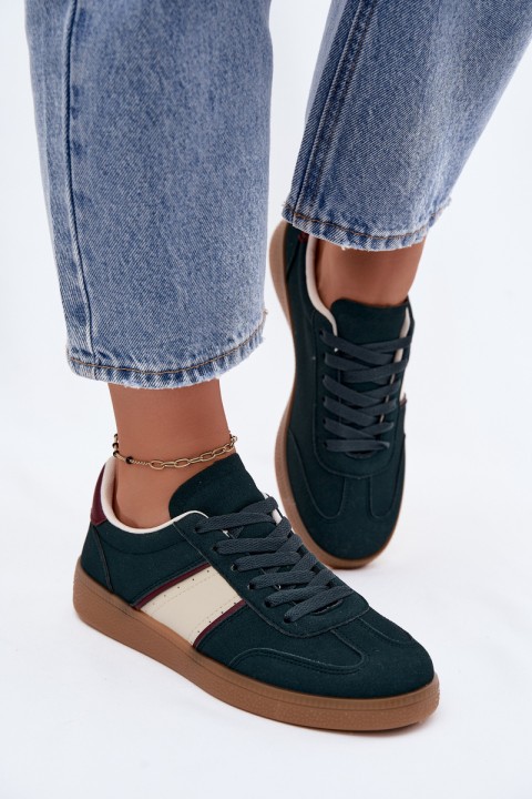 Women's Sneakers Made of Faux Leather Bottle Green Corelle