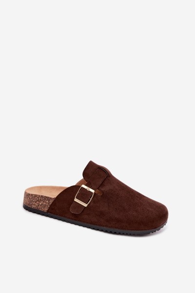 Women's Platform Clogs With Buckle Chocolate Selio 2
