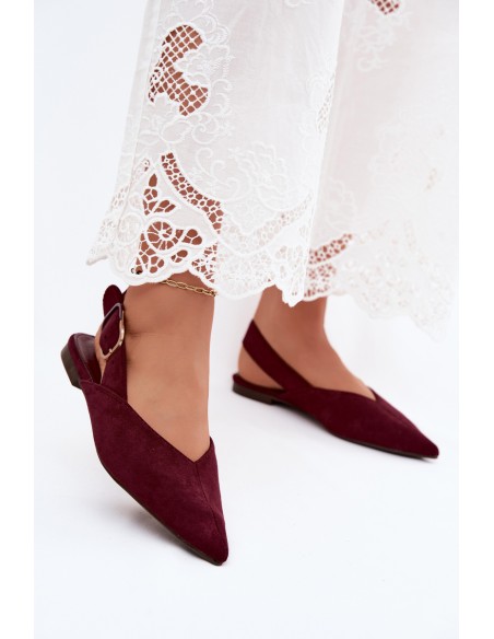 Women's Burgundy Ballerinas With Buckle Tanelia