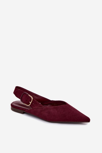 Women's Burgundy Ballerinas With Buckle Tanelia 2