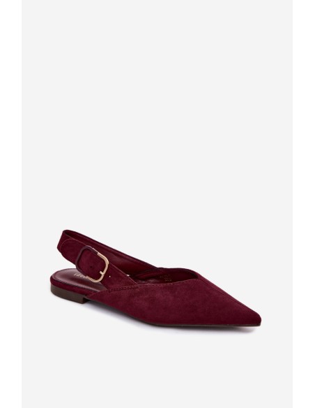 Women's Burgundy Ballerinas With Buckle Tanelia