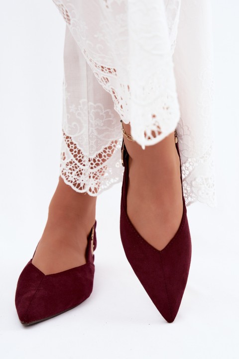 Women's Burgundy Ballerinas With Buckle Tanelia