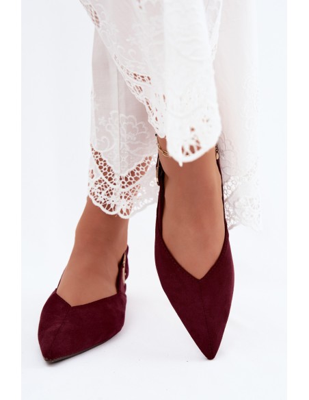 Women's Burgundy Ballerinas With Buckle Tanelia