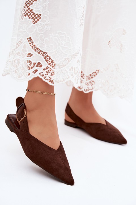 Women's Ballerinas With Buckle Dark Brown Tanelia
