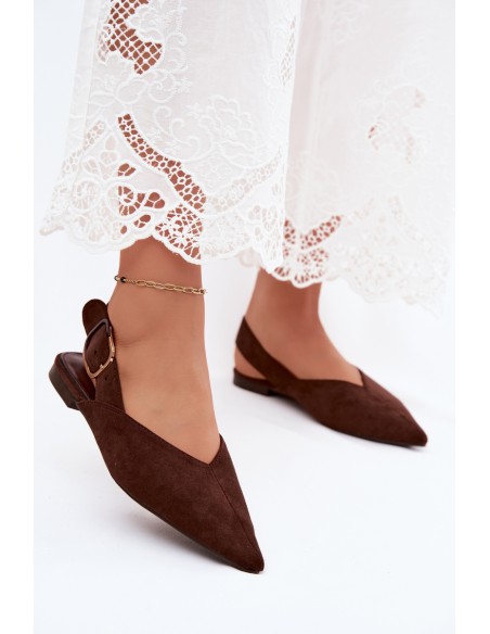 Women's Ballerinas With Buckle Dark Brown Tanelia