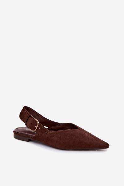 Women's Ballerinas With Buckle Dark Brown Tanelia 2