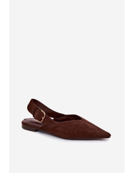 Women's Ballerinas With Buckle Dark Brown Tanelia
