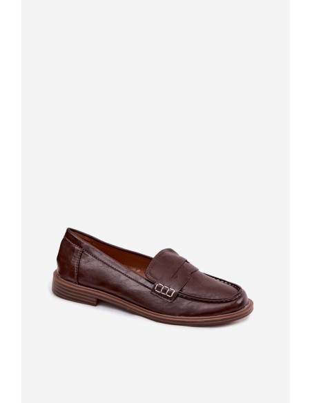 Women's Patent Leather Moccasins Chocolate Imitation Leather Roslyn