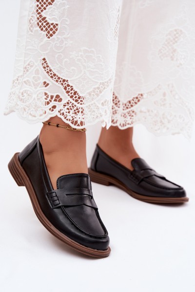 Women's Faux Leather Loafers Black Roslyn