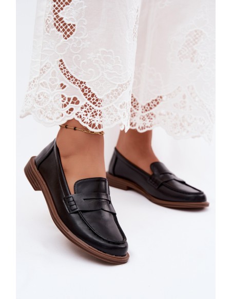 Women's Faux Leather Loafers Black Roslyn