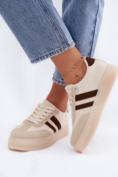 Women's Platform Sneakers Beige Giselia