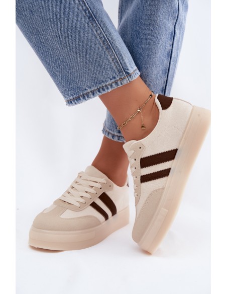 Women's Platform Sneakers Beige Giselia