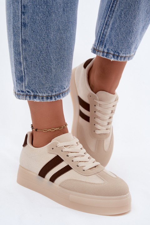 Women's Platform Sneakers Beige Giselia