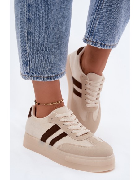 Women's Platform Sneakers Beige Giselia