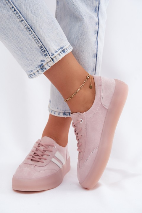 Suede Sneakers on Platform Pink Coralia