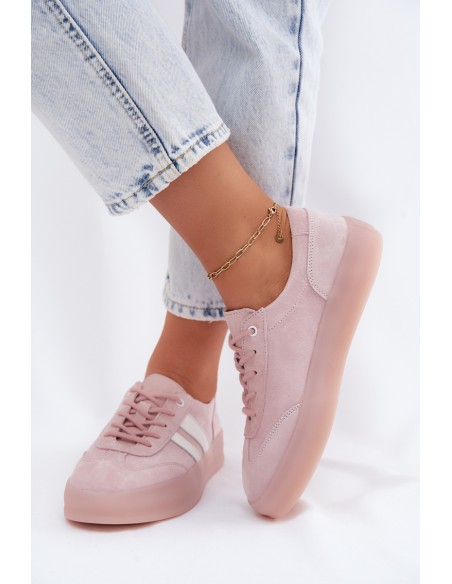 Suede Sneakers on Platform Pink Coralia