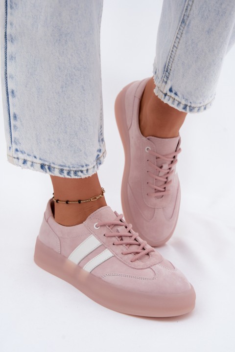 Suede Sneakers on Platform Pink Coralia
