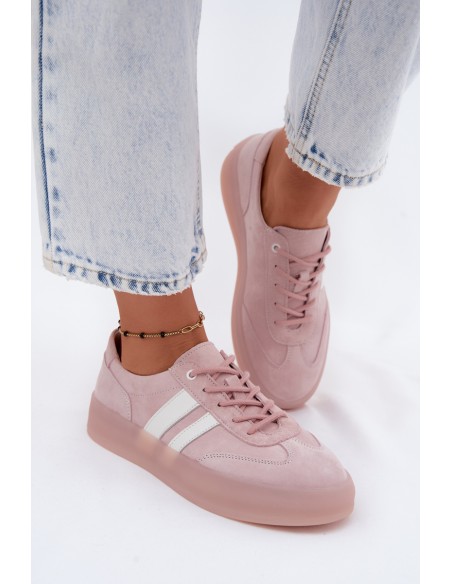 Suede Sneakers on Platform Pink Coralia