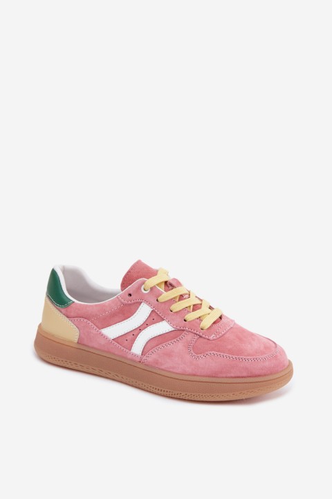Leather Suede Women's Sneakers Pink Coressa