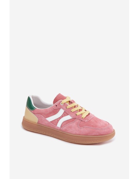 Leather Suede Women's Sneakers Pink Coressa