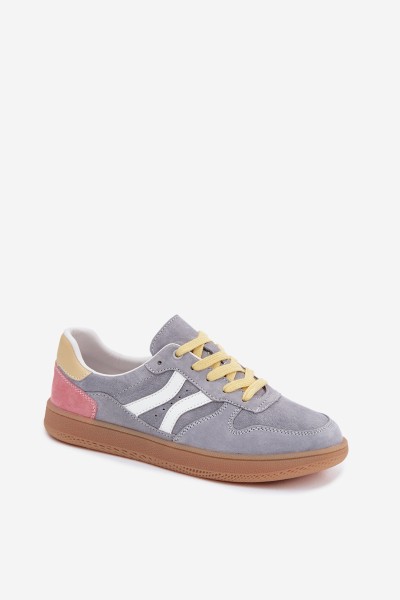 Leather Suede Women's Sneakers Blue Coressa 2