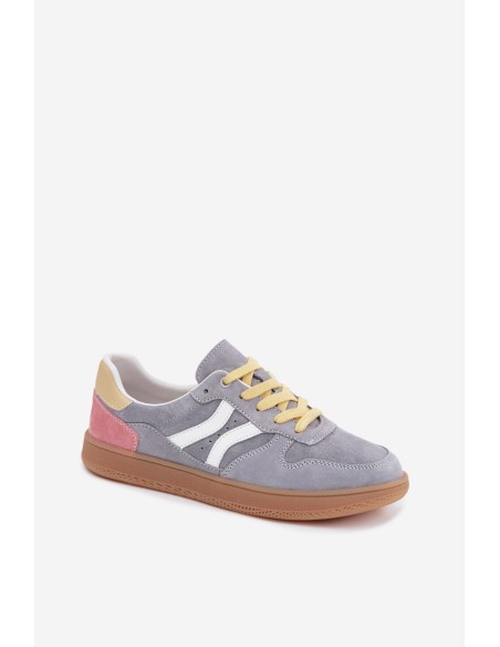 Leather Suede Women's Sneakers Blue Coressa