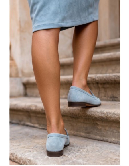 Women's Suede Imitation Loafers Blue Prestelle