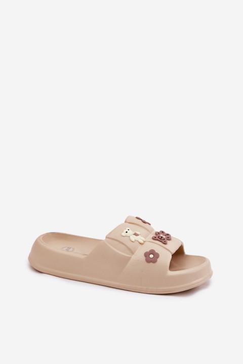 Foam Slippers With Clips Beige Redienna
