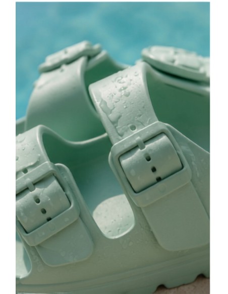 Women's Foam Platform Mint Green Slides Melorea