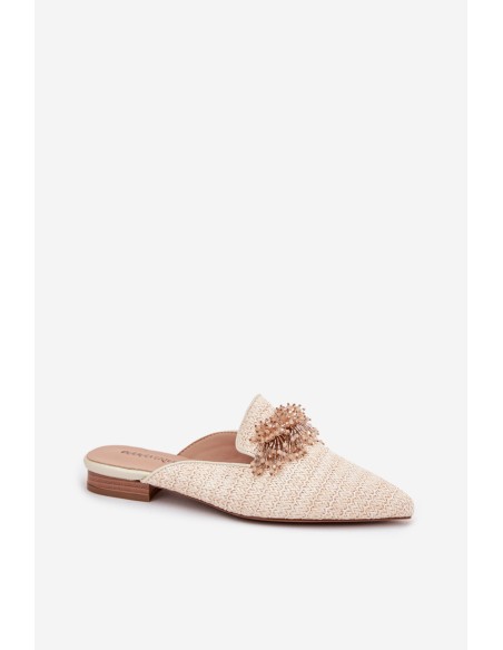 Women's Slippers With Decoration Beige Katrine