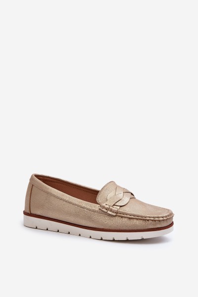 Women's Loafers Made of Eco Leather in Gold Nestalia 2
