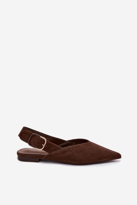 Women's Ballet Flats with Buckle Chocolate Tanelia