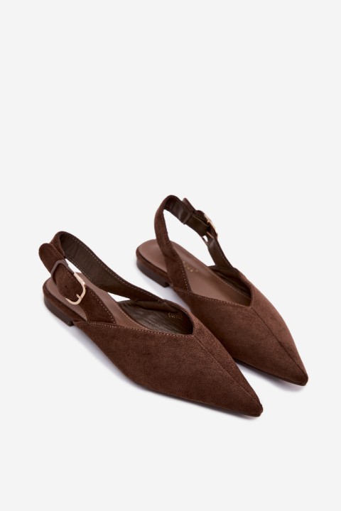 Women's Ballet Flats with Buckle Chocolate Tanelia