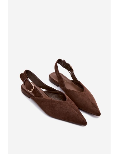 Women's Ballet Flats with Buckle Chocolate Tanelia