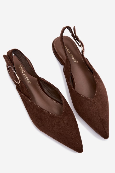 Women's Ballet Flats with Buckle Chocolate Tanelia