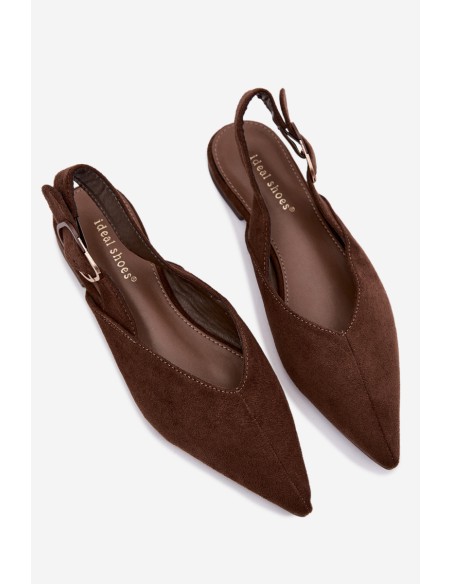 Women's Ballet Flats with Buckle Chocolate Tanelia