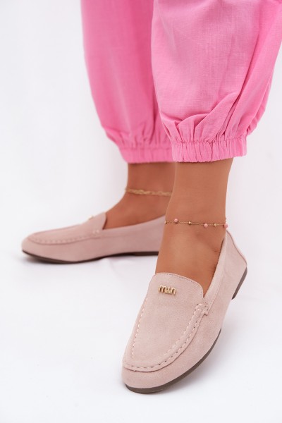 Women's Loafers with Small Gold Detail Dirty Pink Sarivelle