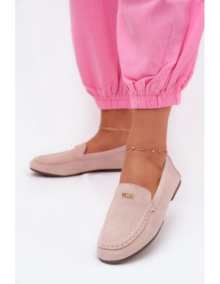 Women's Loafers with Small Gold Detail Dirty Pink Sarivelle