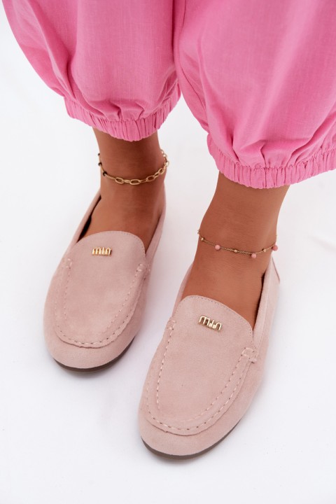 Women's Loafers with Small Gold Detail Dirty Pink Sarivelle