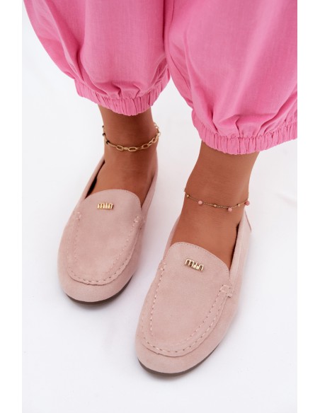 Women's Loafers with Small Gold Detail Dirty Pink Sarivelle