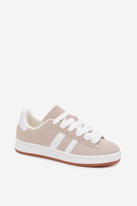 Women's Sneakers With Straps Low Beige Cascade