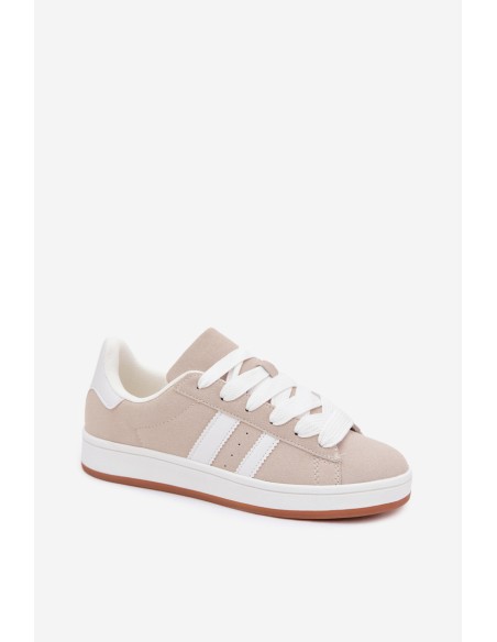 Women's Sneakers With Straps Low Beige Cascade